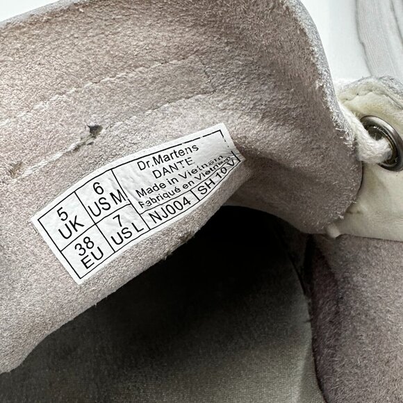 Dr. Martens Dante White Shoes Loafers Lace Up Sneakers Women's 7 Men's 6 Leather - Picture 8 of 8